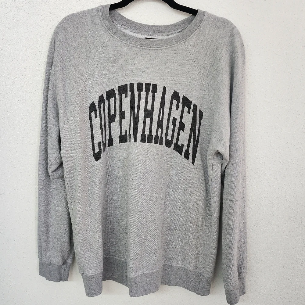 Free People x Retro Brand Gray Copenhagen Classic Crew Sweatshirt Sz XS - Picture 3 of 6